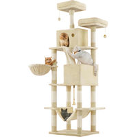 Produktbild von BellaFurn Kratzbaum für Katzen aus Sisal und Plüsch in Braun 60 x 50 x 206 cm