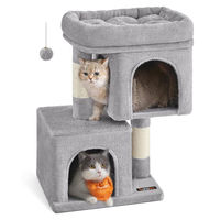 Produktbild von BellaFurn Kratzbaum für Katzen aus Sisal und Plüsch mit Kippschutz in Hellgrau 40 x 30 x 67 cm