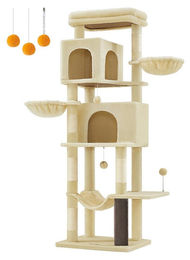 BellaFurn Kratzbaum für Katzen aus Spanplatte und Plüsch mit Sisal 57 x 45 x 175 cm – Bild 1 von 1