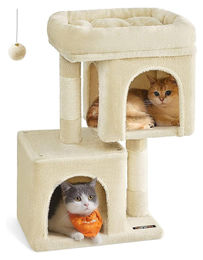 BellaFurn Kratzbaum für Katzen aus Spanplatte und Plüsch mit Sisalseil 40 x 30 x 67 cm – Bild 1 von 1