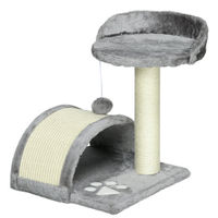 Produktbild von BellaFurn Kratzbaum für Katzen in Grau mit Katzenloch aus Plüsch und Sisal 46 cm