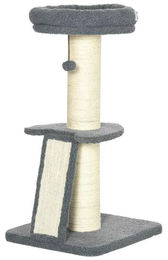 BellaFurn Kratzbaum für Katzen in Grau und Weiß mit Sisal und Spielbällen 92 cm – Bild 1 von 3