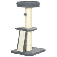 Produktbild von BellaFurn Kratzbaum für Katzen in Grau und Weiß mit Sisal und Spielbällen 92 cm