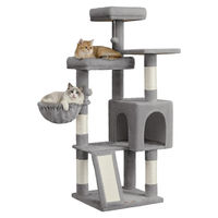 Produktbild von BellaFurn Kratzbaum für Katzen in Höllengrau mit 3 Plattformen aus Holzspanplatte, Plüsch und Sisal, 136 cm hoch