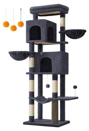 BellaFurn Kratzbaum für Katzen mit 3 Ebenen aus Plüsch und Sisal 57 x 45 x 175 cm – Bild 1 von 1