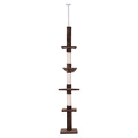 Produktbild von BellaFurn Kratzbaum für Katzen mit Deckenspanner in Braun aus Plüsch und Sisal 34x40x230-260 cm