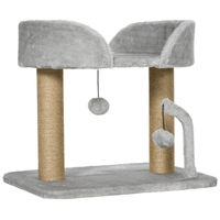 Produktbild von BellaFurn Kratzbaum für Katzen mit Jute-Kratzbaum und Plattform in Hellgrau 48x38x42 cm