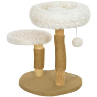 Produktbild von BellaFurn Kratzbaum für Katzen mit Katzenbett und Spielzeug in Weiß und Braun 47x50x61,5 cm