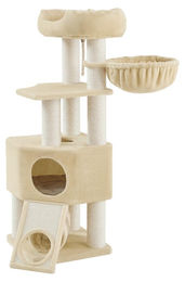 BellaFurn Kratzbaum für Katzen mit Katzenhaus in Beige 50x50x141 cm – Bild 1 von 1