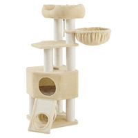 Produktbild von BellaFurn Kratzbaum für Katzen mit Katzenhaus in Beige 50x50x141 cm
