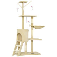 Produktbild von BellaFurn Kratzbaum für Katzen mit Katzenhaus und Spielzeug in Beige, 60x35x134 cm