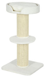 BellaFurn Kratzbaum für Katzen mit Katzenkorb und Spielplattform in Weiß, 91 cm – Bild 1 von 2