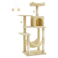 Produktbild von BellaFurn Kratzbaum für Katzen mit Sisal-Kratzstämmen und Plüsch in Beige, 143 cm