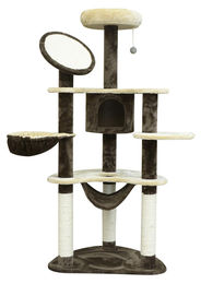 BellaFurn Kratzbaum für Katzen mit Sisalstämmen in Braun 25,59 x 19,69 x 60,2 cm – Bild 1 von 2