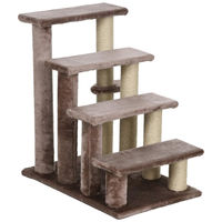 Produktbild von BellaFurn Kratzbaum für Katzen mit Treppe in Braun aus Plüsch und Spanplatte 40x60x64 cm