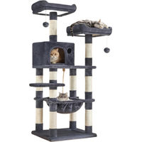 Produktbild von BellaFurn Kratzbaum Kletterturm für Katzen aus Holz Plüsch und Sisal 55 x 45 x 143 cm