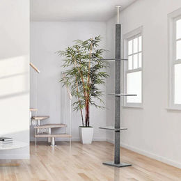 BellaFurn Kratzbaum mit Deckenbefestigung und 4 Plattformen in Grau 27x43x228-260 cm – Bild 1 von 1