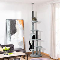 Produktbild von BellaFurn Kratzbaum mit Hängematte in Grau 60x60x225-255 cm
