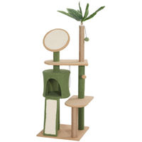 Produktbild von BellaFurn Kratzbaum mit künstlichen Blättern in Grün und Braun 44x48x139 cm