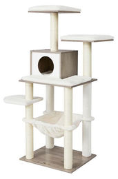 BellaFurn Kratzbaum mit Plattformen aus Sisal und Plüsch in Greige, 55 x 45 x 138 cm – Bild 1 von 1