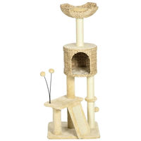 Produktbild von BellaFurn Kratzbaum mit Sisal-Kratzstämmen und Hängematte in Braun 45x40x116 cm