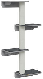 BellaFurn Wandkratzbaum für Katzen aus Holz und Teppich in Grau und Beige 66x28x137 cm – Bild 1 von 2
