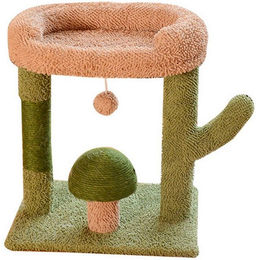 Bellaro Life Katzenbaum Kaktus als Katzen-Kletterwand in Grün mit Sisal-Kratzpfahl und Spielball 43x33x51cm – Bild 1 von 2