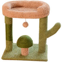 Produktbild von Bellaro Life Katzenbaum Kaktus als Katzen-Kletterwand in Grün mit Sisal-Kratzpfahl und Spielball 43x33x51cm