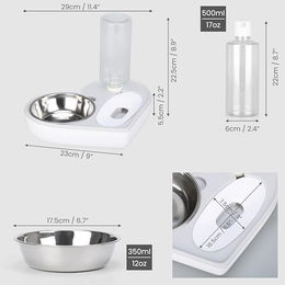 Belle Vous 2-in-1 Automatischer Wasserspender und Futternapf für Hunde und Katzen aus Kunststoff mit 500ml Wasserreservoir und 350ml Napf - 0,5 l – Bild 1 von 4
