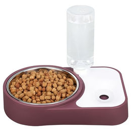 BELLE VOUS Automatischer Futterspender und Wasserspender für Hunde und Katzen, 500 ml, Braun, Kunststoff - 500 ml – Bild 1 von 6