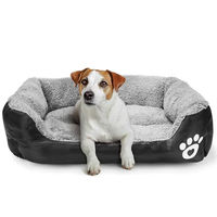 Produktbild von BELLE VOUS Hundebett und Katzenkissen aus Memory Foam in Schwarz, flauschig mit rutschfester Unterseite und wasserdichter Schicht, Größe M