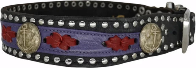 Bellerei Hundehalsband ahoi aus Leder in Lila – Bild 1 von 2