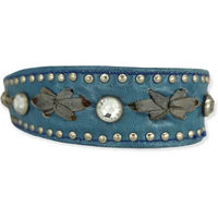 Produktbild von Bellerei Hundehalsband aus Leder in Blau und Silber