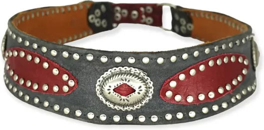 Bellerei Hundehalsband aus Leder in Burgunder Rot – Bild 1 von 2