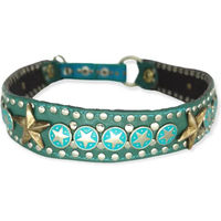 Produktbild von Bellerei Hundehalsband aus Leder in Silber und Türkis #33