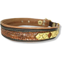 Produktbild von Bellerei Hundehalsband Barna aus Leder in Braun mit Gold in Größe S