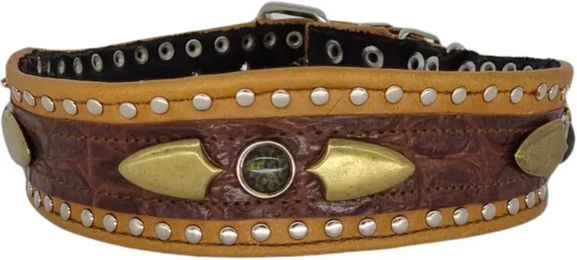 Bellerei Hundehalsband Bruno aus Leder in Braun Größe 6 – Bild 1 von 2