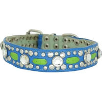 Produktbild von Bellerei Hundehalsband Nemo aus Leder in Blau und Grün