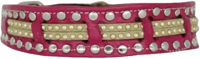 Bellerei Hundehalsband Suzan aus Leder in Rosa Größe 14 – Bild 1 von 2