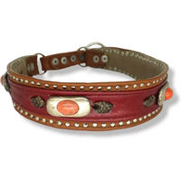 Produktbild von Bellerei Lederhalsband Minna in Braun Rot Silber