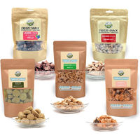 Produktbild von Bellfor Freeze-Snacks für Hunde Sparset mit Huhn, Kaninchen, Lachs und Lamm 250g ohne Farb- und Aromastoffe sowie Konservierungsstoffe - 5 x 50 g