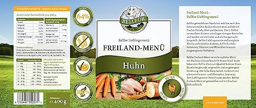 Bellfor Freiland-Menü Getreidefreies Hundefutter Nass mit Huhn 6 x 400g - 6 x 400 g – Bild 1 von 10