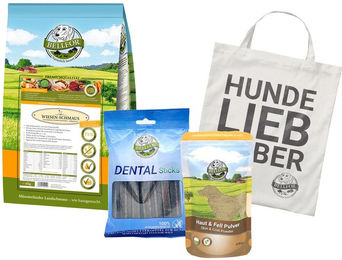 Bellfor Futterset für Airedale Terrier mit getreidefreiem Trockenfutter Huhn und Lachs, Dental Sticks und Shiimun Skin Pulver zur Haut- und Fellpflege – Bild 1 von 7