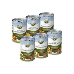 Bellfor Hund Nassfutter Starter-Paket Landgut-Menü und Naturfarm-Menü Hypoallergen Getreidefrei mit Insekten 6 x 400 g - 6 x 400 g – Bild 1 von 11