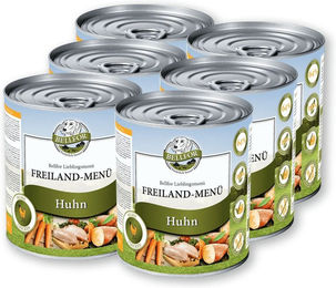 Bellfor Hundefutter Nass mit Huhn Freiland-Menü Getreidefrei Stückchen in Sauce 6x800g - 6 x 800 g – Bild 1 von 9