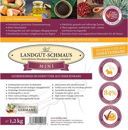 Bellfor Landgut-Schmaus Mini Hypoallergenes Trockenfutter für Hunde mit Insektenprotein Getreidefrei 1,2 kg - 1,2 kg – Bild 1 von 7