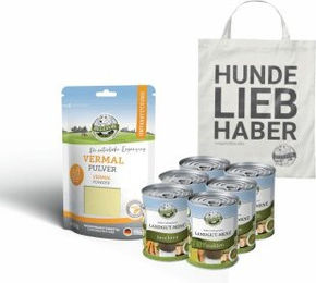 Bellfor Magen-Darm-Set für große Hunde mit Nassfutter und Pulver zur Unterstützung von Verdauung und Immunsystem inklusive Jutebeutel - 6 x 800 g – Bild 1 von 6