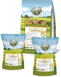Bellfor Sparset Nr. 3 Wiesen-Schmaus Kaltgepresstes Hundefutter mit Huhn Truthahn und Ente sowie Fleischstreifen 10kg plus 2x 100g getreidefrei - 3 x 3,47 kg – Bild 1 von 5