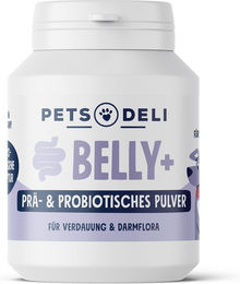 Produktbild von Belly+ Prä- und Probiotisches Pulver Nahrungsergänzung für Hunde zur Unterstützung der Magen-Darm-Verdauung 80g - 80 g
