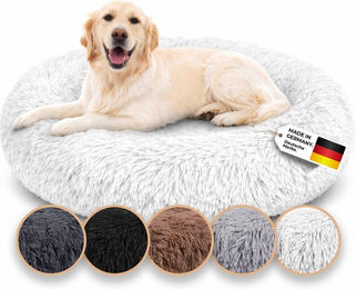 Belune Hundebett aus Plüsch mit waschbarem Bezug Weiß XS – Bild 1 von 13